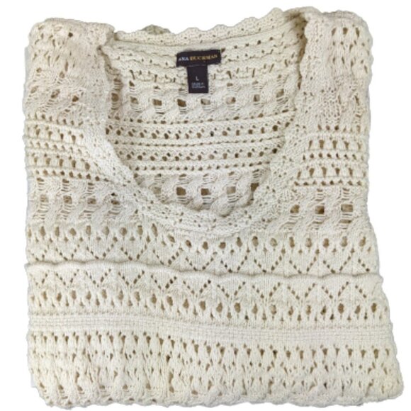 DANA BUCHMAN Open Knit Sweater L - Picture 7 of 7